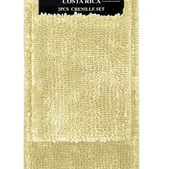 CATALINA HOME Costa Rica Soft Chenille Luxurious 2PC. Set (Yellow) - Picture 3 of 4